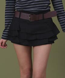 dispark（ディスパーク）の「DISPARK/【25年秋冬新作】ベルト付きティアードミニスカパン（スカート）」