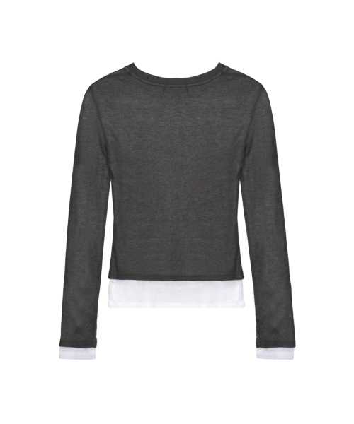 NICK&NICOLE(ニックアンドニコール)の「DOUBLE LAYERED LONG SLEEVE TOP_CHARCOAL(Tシャツ/カットソー・レディース・その他・FREE)」の5枚目の写真