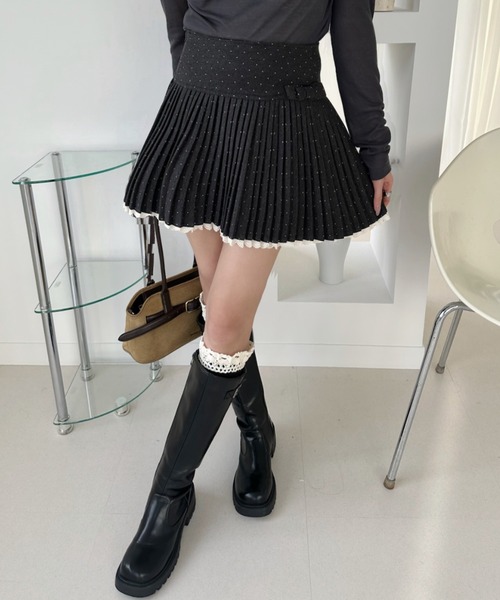 Ada.(エイダ)の「リボン 付き ドット プリーツ スカート(スカート・レディース・グレー/チャコール・S/M)」の17枚目の写真