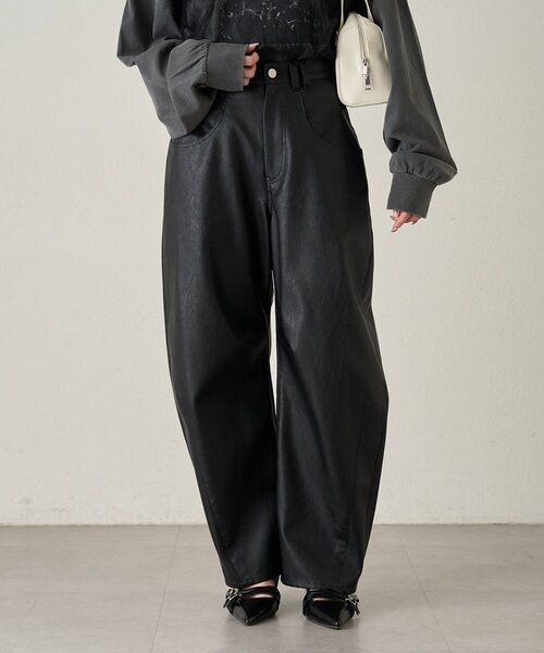 mline（エムライン）の「[mline]レザーカーブパンツ（その他パンツ・レディース・ブラック/ブラウン・1/2）」の10枚目の写真