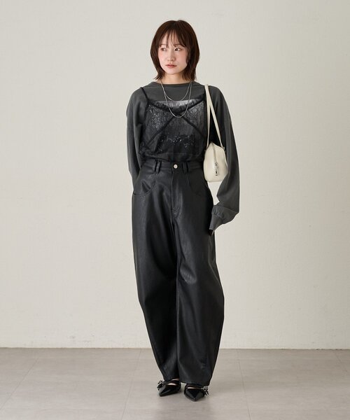 mline（エムライン）の「[mline]レザーカーブパンツ（その他パンツ・レディース・ブラック/ブラウン・1/2）」の13枚目の写真