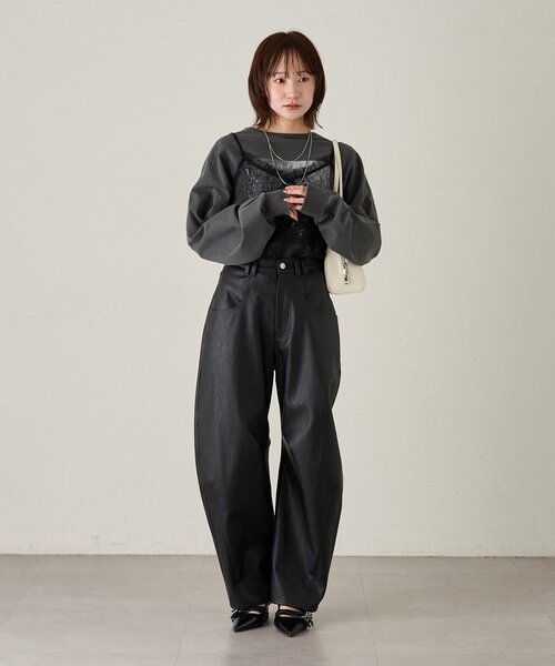 mline（エムライン）の「[mline]レザーカーブパンツ（その他パンツ・レディース・ブラック/ブラウン・1/2）」の14枚目の写真