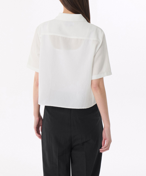 MUSINSA STANDARD WOMAN（ムシンサスタンダードウーマン）の「ウィメンズリネンライク半袖シャツ[ホワイト]（シャツ/ブラウス・レディース・その他・SMALL/MEDIUM/LARGE/X-SMALL）」の4枚目の写真