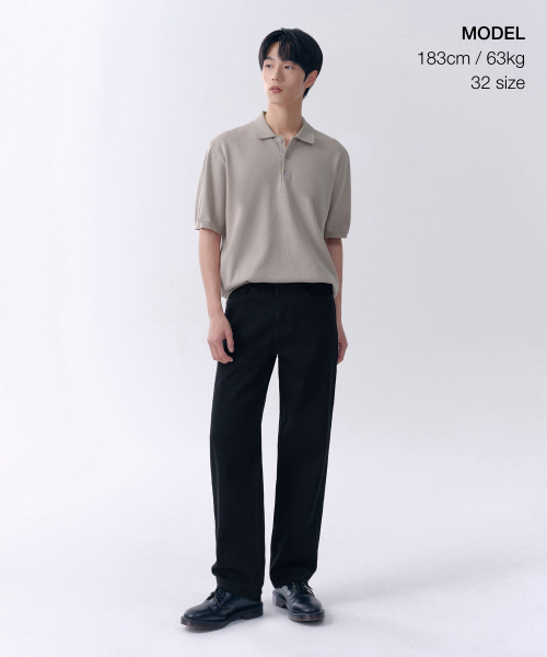 MUSINSA STANDARD（ムシンサスタンダード）の「ストレートデニムパンツ[ブラック]（デニムパンツ・メンズ・その他・40/38/42/36/34/32/30/31/33/26/27/28/29）」の2枚目の写真