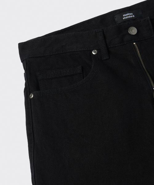 MUSINSA STANDARD（ムシンサスタンダード）の「ストレートデニムパンツ[ブラック]（デニムパンツ・メンズ・その他・40/38/42/36/34/32/30/31/33/26/27/28/29）」の6枚目の写真