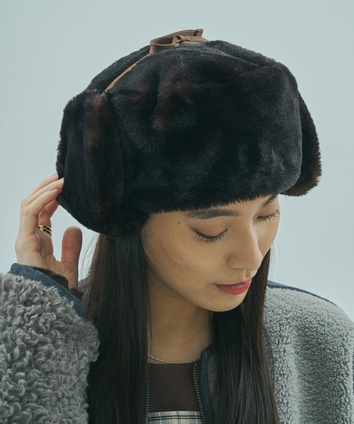 Odds（オッズ）の「(odds)USHANKA（キャップ・レディース・ブラウン/ブラック・ONE SIZE）」の2枚目の写真