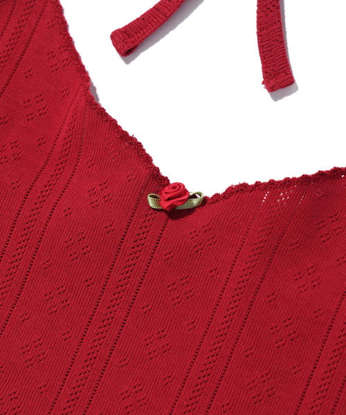 YOUHEE(ユヒ)の「EYELET SLEEVELESS RED(Tシャツ/カットソー・レディース・その他・FREE)」の15枚目の写真