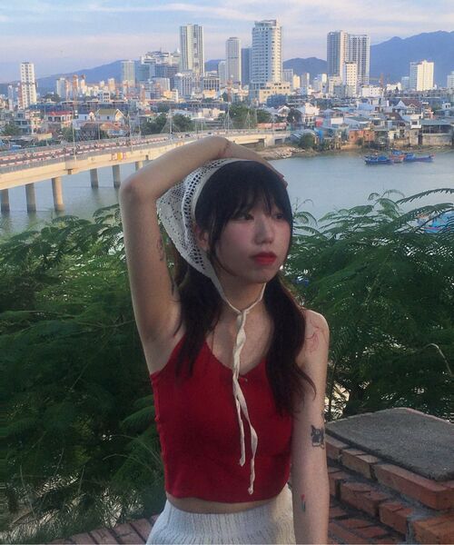 YOUHEE(ユヒ)の「EYELET SLEEVELESS RED(Tシャツ/カットソー・レディース・その他・FREE)」の13枚目の写真