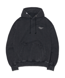 DAMAGED HOODIE - WASHED BLACK