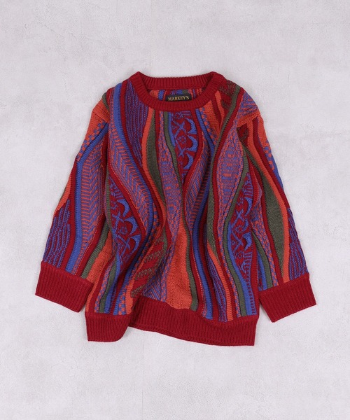 MARKEY'S（マーキーズ）の「3Dレトロクルーネックニット（ニット/セーター・キッズ・ブルー/ブラック/レッド・S/M/L/LL）」の3枚目の写真