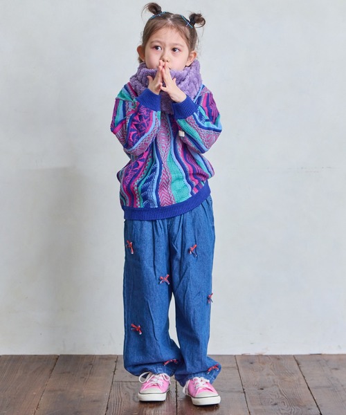 MARKEY'S（マーキーズ）の「3Dレトロクルーネックニット（ニット/セーター・キッズ・ブルー/ブラック/レッド・S/M/L/LL）」の13枚目の写真