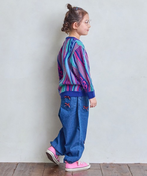 MARKEY'S（マーキーズ）の「3Dレトロクルーネックニット（ニット/セーター・キッズ・ブルー/ブラック/レッド・S/M/L/LL）」の14枚目の写真