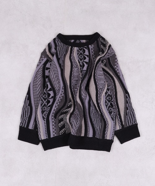 MARKEY'S（マーキーズ）の「3Dレトロクルーネックニット（ニット/セーター・キッズ・ブルー/ブラック/レッド・S/M/L/LL）」の4枚目の写真