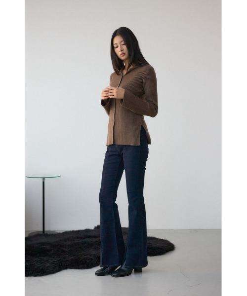 AZUL by moussy(アズールバイマウジー)の「【WEB限定】AZUL DENIM センターステッチスリットフレアデニム(デニムパンツ・レディース・ライトブラック/ブルー/ワンウォッシュ・LARGE/SMALL/MEDIUM)」の22枚目の写真