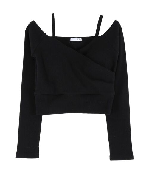 GYDA(ジェイダ)の「カシュクールデザインオフショルトップス(Tシャツ/カットソー・レディース・オフホワイト/オレンジ/ブラック・FREE)」の10枚目の写真