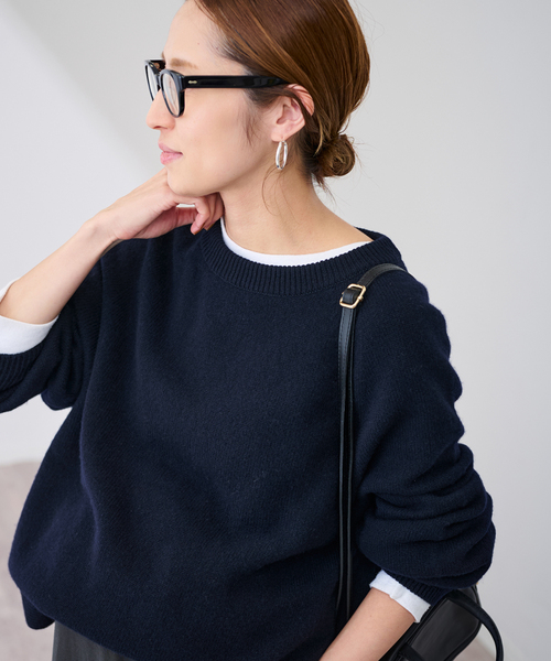 FRAMeWORK（フレームワーク）の「≪追加≫ラグランスリーブ ワイドプルオーバー 2（ニット/セーター・レディース・ライトグリーン/ブラウン/ブラック/イエロー/ネイビー/ベージュ・FREE）」の6枚目の写真