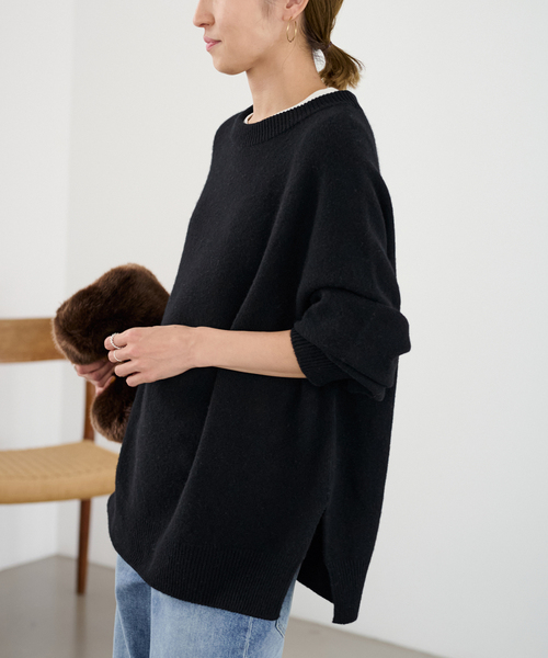 FRAMeWORK（フレームワーク）の「≪追加≫ラグランスリーブ ワイドプルオーバー 2（ニット/セーター・レディース・ライトグリーン/ブラウン/ブラック/イエロー/ネイビー/ベージュ・FREE）」の12枚目の写真