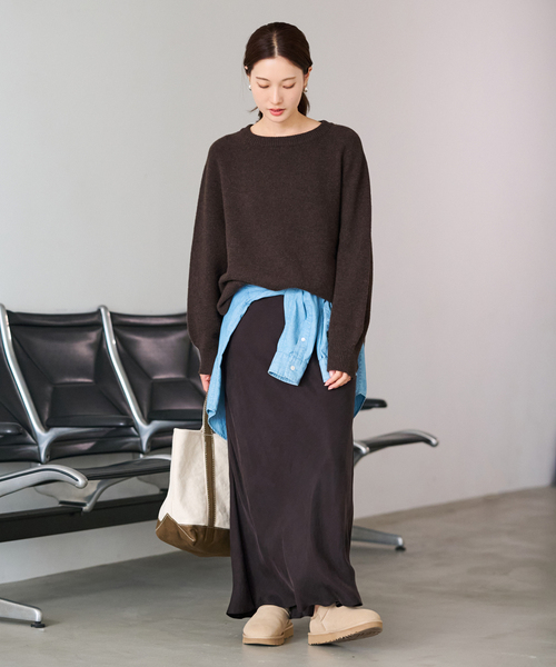 FRAMeWORK（フレームワーク）の「≪追加≫ラグランスリーブ ワイドプルオーバー 2（ニット/セーター・レディース・ライトグリーン/ブラウン/ブラック/イエロー/ネイビー/ベージュ・FREE）」の13枚目の写真