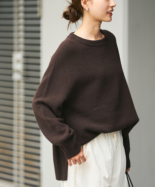 FRAMeWORK（フレームワーク）の「≪追加≫ラグランスリーブ ワイドプルオーバー 2（ニット/セーター・レディース・ライトグリーン/ブラウン/ブラック/イエロー/ネイビー/ベージュ・FREE）」の19枚目の写真