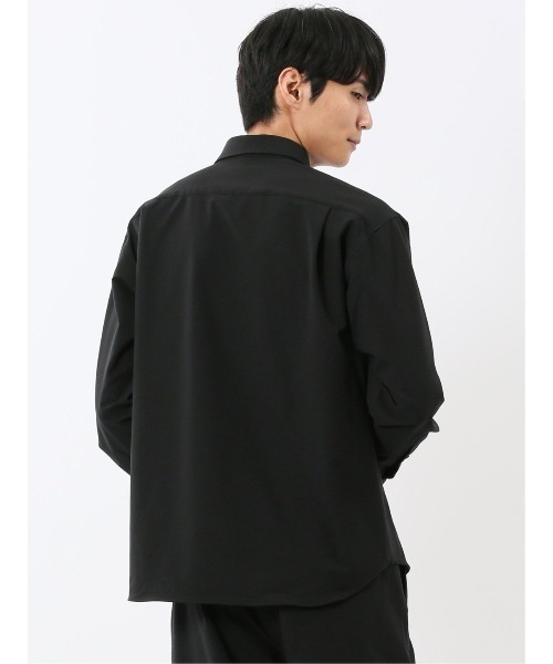 m.f.editorial（エムエフエディトリアル）の「【ストレッチ 防シワ】m.f.エディトリアル メンズ レギュラーカラー長袖シャツ(セットアップ可能)（シャツ/ブラウス・メンズ・グレー系その他2/ブラック・MEDIUM/LARGE/X-LARGE）」の8枚目の写真