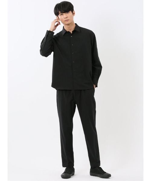 m.f.editorial（エムエフエディトリアル）の「【ストレッチ 防シワ】m.f.エディトリアル メンズ レギュラーカラー長袖シャツ(セットアップ可能)（シャツ/ブラウス・メンズ・グレー系その他2/ブラック・MEDIUM/LARGE/X-LARGE）」の10枚目の写真