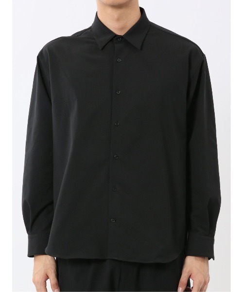 m.f.editorial（エムエフエディトリアル）の「【ストレッチ 防シワ】m.f.エディトリアル メンズ レギュラーカラー長袖シャツ(セットアップ可能)（シャツ/ブラウス・メンズ・グレー系その他2/ブラック・MEDIUM/LARGE/X-LARGE）」の11枚目の写真