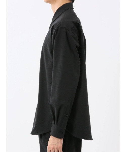 m.f.editorial（エムエフエディトリアル）の「【ストレッチ 防シワ】m.f.エディトリアル メンズ レギュラーカラー長袖シャツ(セットアップ可能)（シャツ/ブラウス・メンズ・グレー系その他2/ブラック・MEDIUM/LARGE/X-LARGE）」の12枚目の写真