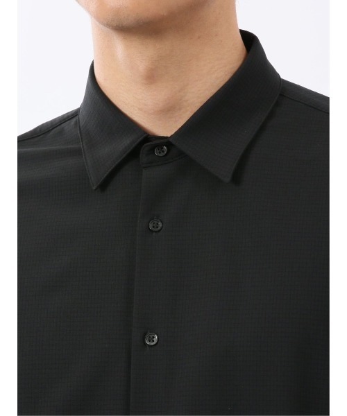 m.f.editorial（エムエフエディトリアル）の「【ストレッチ 防シワ】m.f.エディトリアル メンズ レギュラーカラー長袖シャツ(セットアップ可能)（シャツ/ブラウス・メンズ・グレー系その他2/ブラック・MEDIUM/LARGE/X-LARGE）」の14枚目の写真