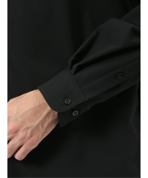 m.f.editorial（エムエフエディトリアル）の「【ストレッチ 防シワ】m.f.エディトリアル メンズ レギュラーカラー長袖シャツ(セットアップ可能)（シャツ/ブラウス・メンズ・グレー系その他2/ブラック・MEDIUM/LARGE/X-LARGE）」の15枚目の写真