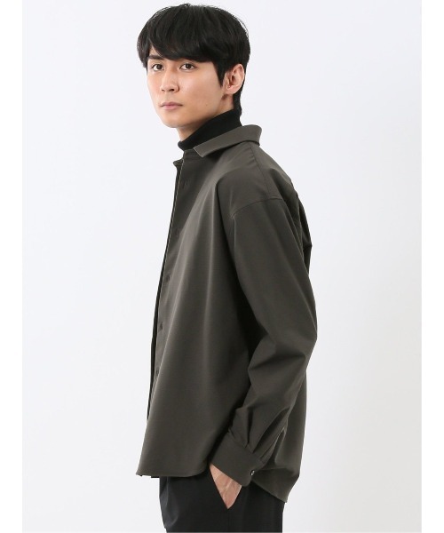 m.f.editorial（エムエフエディトリアル）の「【ストレッチ 防シワ】m.f.エディトリアル メンズ レギュラーカラー長袖シャツ(セットアップ可能)（シャツ/ブラウス・メンズ・グレー系その他2/ブラック・MEDIUM/LARGE/X-LARGE）」の17枚目の写真