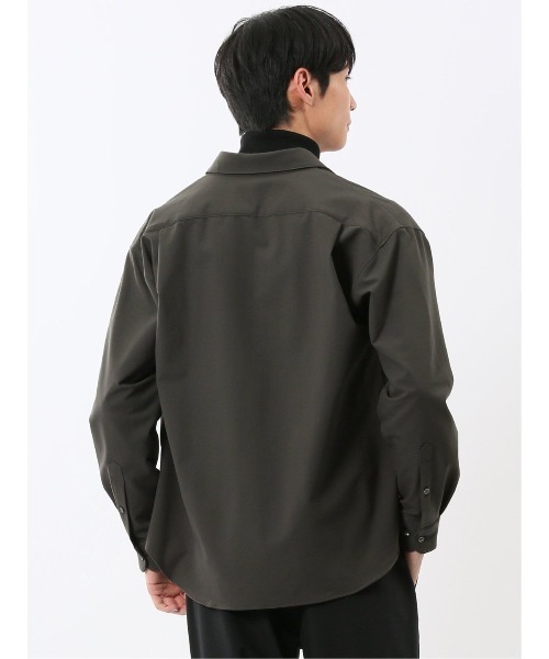 m.f.editorial（エムエフエディトリアル）の「【ストレッチ 防シワ】m.f.エディトリアル メンズ レギュラーカラー長袖シャツ(セットアップ可能)（シャツ/ブラウス・メンズ・グレー系その他2/ブラック・MEDIUM/LARGE/X-LARGE）」の18枚目の写真