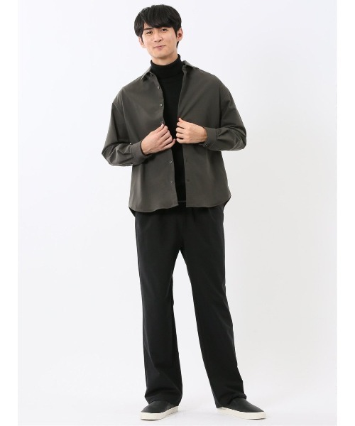 m.f.editorial（エムエフエディトリアル）の「【ストレッチ 防シワ】m.f.エディトリアル メンズ レギュラーカラー長袖シャツ(セットアップ可能)（シャツ/ブラウス・メンズ・グレー系その他2/ブラック・MEDIUM/LARGE/X-LARGE）」の20枚目の写真