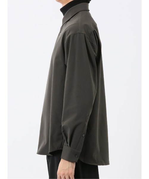 m.f.editorial（エムエフエディトリアル）の「【ストレッチ 防シワ】m.f.エディトリアル メンズ レギュラーカラー長袖シャツ(セットアップ可能)（シャツ/ブラウス・メンズ・グレー系その他2/ブラック・MEDIUM/LARGE/X-LARGE）」の22枚目の写真