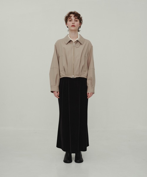 CITY TOKYO（シティトウキョウ）の「Velor Tuck Skirt/ベロアタックスカート（スカート・レディース・ブラック/ダークグレー・1/2）」の5枚目の写真