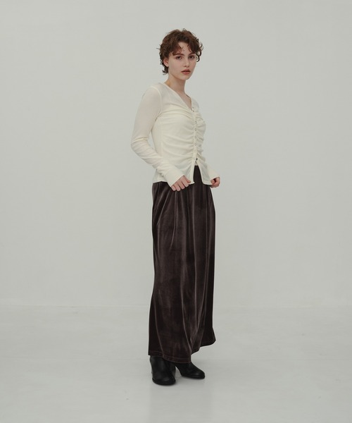 CITY TOKYO（シティトウキョウ）の「Velor Tuck Skirt/ベロアタックスカート（スカート・レディース・ブラック/ダークグレー・1/2）」の13枚目の写真