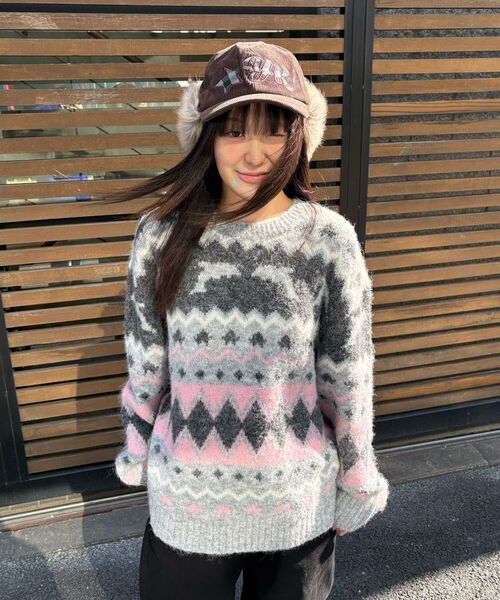 WaiKei(ワイケイ)の「ドルフィンヘアリーグラフィックニットイエロー(ニット/セーター・レディース・その他・1/2)」の3枚目の写真