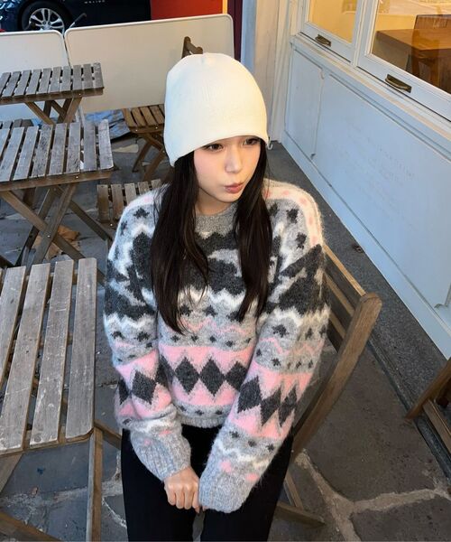 WaiKei(ワイケイ)の「ドルフィンヘアリーグラフィックニットイエロー(ニット/セーター・レディース・その他・1/2)」の6枚目の写真