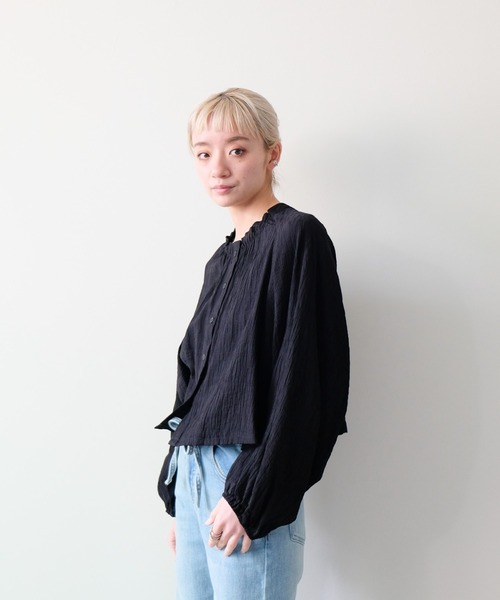 DOLLUPOOPS(ドールアップウップス)の「Back Frill Gathered Blouse(バックフリルギャザーブラウス)(シャツ/ブラウス・レディース・オフホワイト/ブラック・FREE)」の10枚目の写真