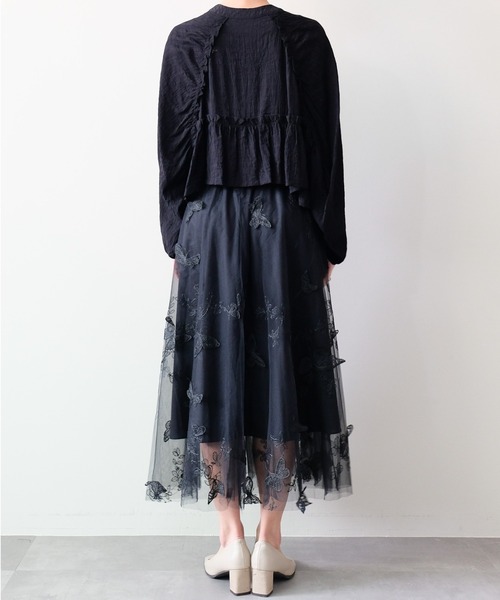 DOLLUPOOPS(ドールアップウップス)の「Back Frill Gathered Blouse(バックフリルギャザーブラウス)(シャツ/ブラウス・レディース・オフホワイト/ブラック・FREE)」の16枚目の写真