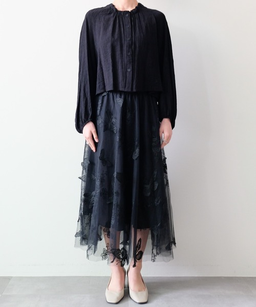 DOLLUPOOPS(ドールアップウップス)の「Back Frill Gathered Blouse(バックフリルギャザーブラウス)(シャツ/ブラウス・レディース・オフホワイト/ブラック・FREE)」の14枚目の写真