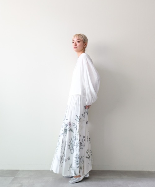 DOLLUPOOPS(ドールアップウップス)の「Back Frill Gathered Blouse(バックフリルギャザーブラウス)(シャツ/ブラウス・レディース・オフホワイト/ブラック・FREE)」の6枚目の写真