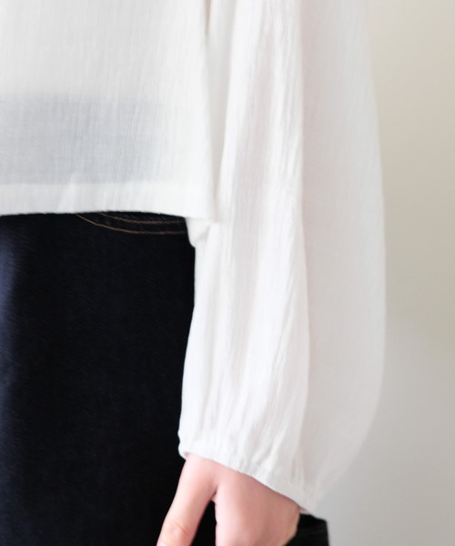 DOLLUPOOPS(ドールアップウップス)の「Back Frill Gathered Blouse(バックフリルギャザーブラウス)(シャツ/ブラウス・レディース・オフホワイト/ブラック・FREE)」の21枚目の写真