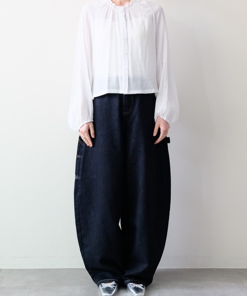 DOLLUPOOPS(ドールアップウップス)の「Back Frill Gathered Blouse(バックフリルギャザーブラウス)(シャツ/ブラウス・レディース・オフホワイト/ブラック・FREE)」の22枚目の写真
