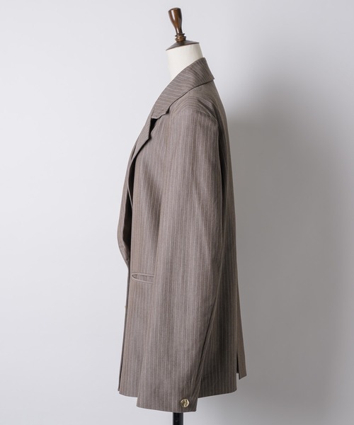 room153（ルームイチゴサン）の「ピンストライプパワーショルダージャケット（テーラードジャケット・レディース・グレイッシュベージュ/ピンク・FREE）」の22枚目の写真