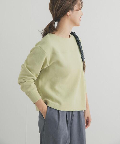 URBAN RESEARCH DOORS（アーバンリサーチドアーズ）の「『UR TECH』ボートネックプルオーバー（Tシャツ/カットソー・レディース・グリーン系その他/アイボリー/ブラック・MEDIUM）」の13枚目の写真