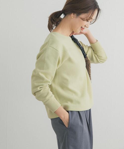 URBAN RESEARCH DOORS（アーバンリサーチドアーズ）の「『UR TECH』ボートネックプルオーバー（Tシャツ/カットソー・レディース・グリーン系その他/アイボリー/ブラック・MEDIUM）」の14枚目の写真