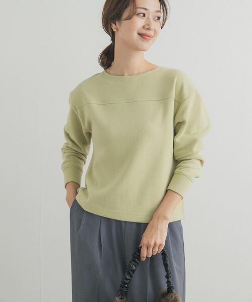 URBAN RESEARCH DOORS（アーバンリサーチドアーズ）の「『UR TECH』ボートネックプルオーバー（Tシャツ/カットソー・レディース・グリーン系その他/アイボリー/ブラック・MEDIUM）」の16枚目の写真