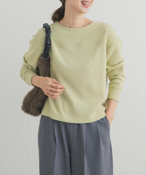 URBAN RESEARCH DOORS（アーバンリサーチドアーズ）の「『UR TECH』ボートネックプルオーバー（Tシャツ/カットソー・レディース・グリーン系その他/アイボリー/ブラック・MEDIUM）」の17枚目の写真