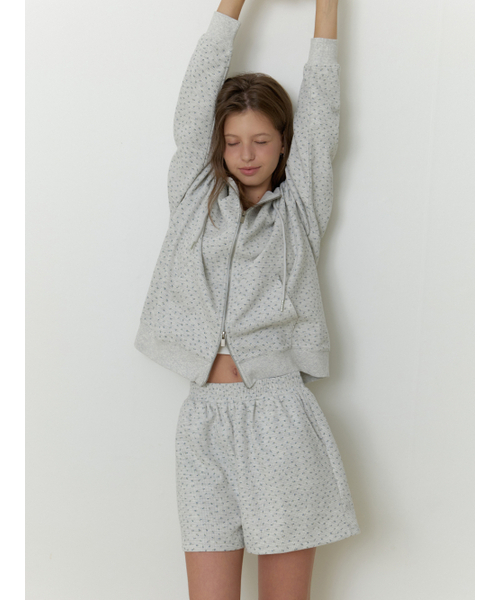 RE_L（リエル）の「Flowered hoodie zip up (melange gray)（その他トップス・レディース・ライトグレー・FREE）」の2枚目の写真