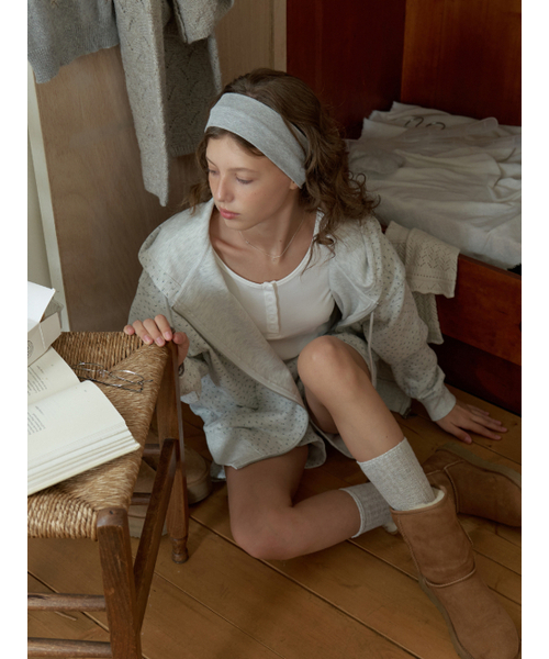 RE_L（リエル）の「Flowered hoodie zip up (melange gray)（その他トップス・レディース・ライトグレー・FREE）」の3枚目の写真
